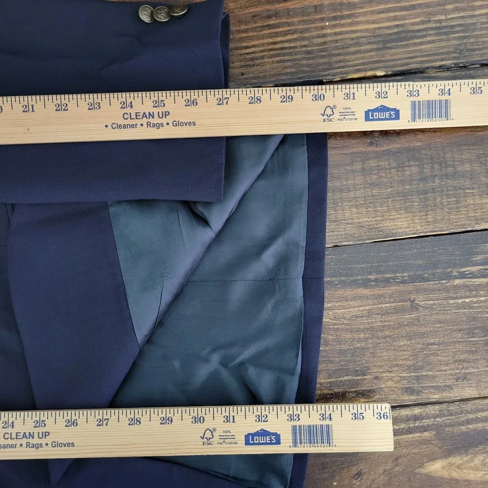 Stafford‎ Traveler Plus Men's Sport Coat Blazer Two Button Navy Wool Blend 48L